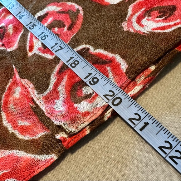 Brown and Red Floral Scarf - Picture 7 of 8